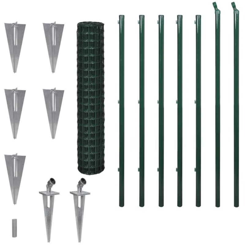 

Set de Euro Valla Acero Verde 10x1.5 m - Verde - Vidaxl