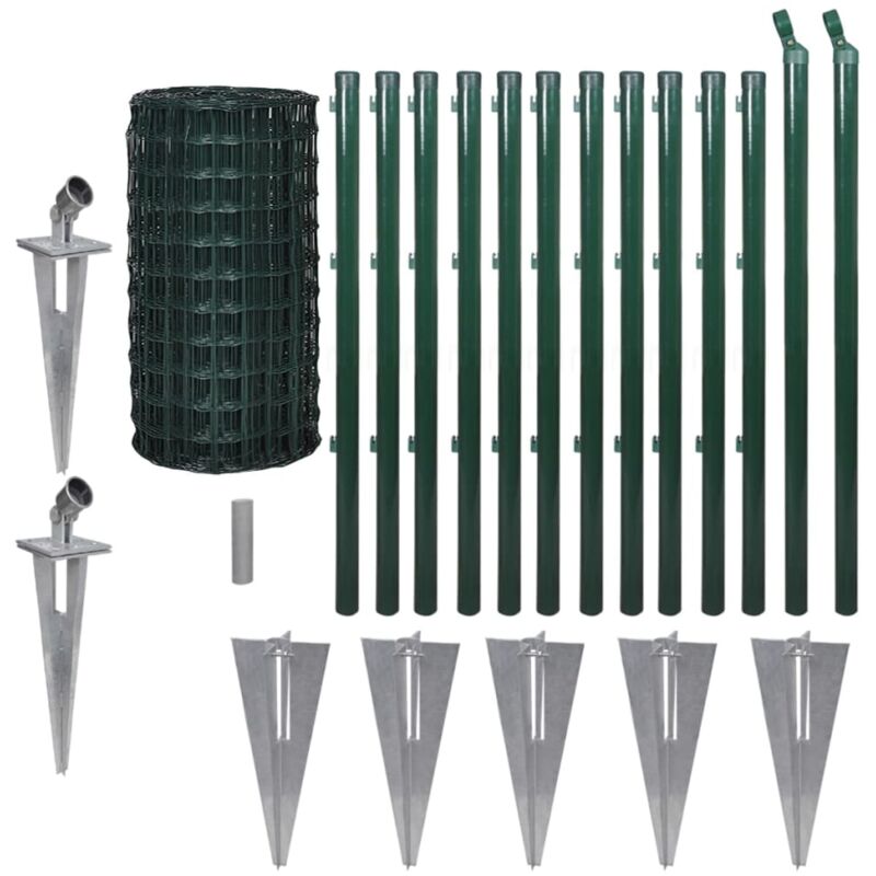 

Set de Euro Valla Acero Verde 25x0.8 m - Verde - Vidaxl