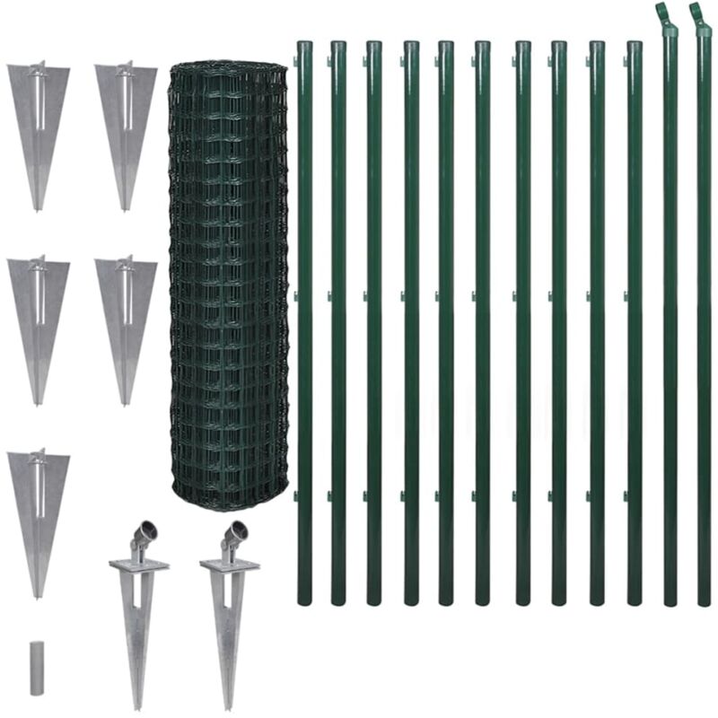 

Set de Euro Valla Acero Verde 25x1.5 m - Verde - Vidaxl