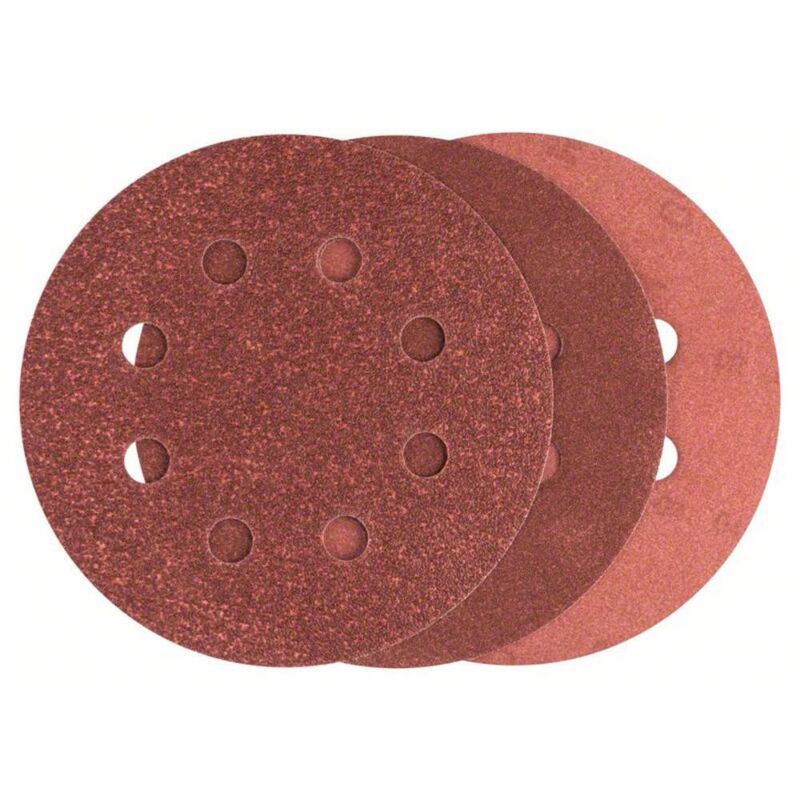 Set de feuilles abrasives pour ponceuse excentrique Bosch 25 pièces perforées 115 mm 80 - 240 - 2607019496