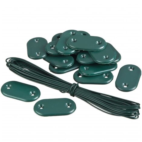 Set de Fijación de Valla de Jardín 27x Cercado Barrera Muro Gris/Verde