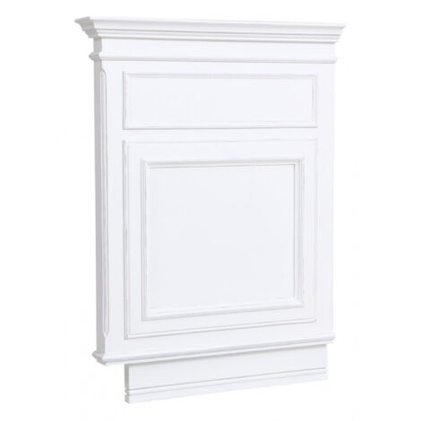 Set de finition droit MDF blanc – Largeur 9.5 cm – Profondeur 89 cm – Hauteur 66.5 cm – Finition artisanale durable – Decoration D’Autrefois