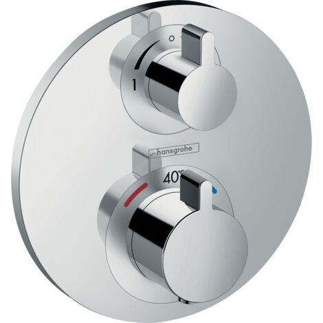 Set de finition miitigeur thermostatique S avec robinet d'arret et inverseur chromé