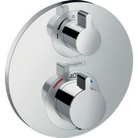 Set de finition miitigeur thermostatique S avec robinet d'arret et inverseur chromé
