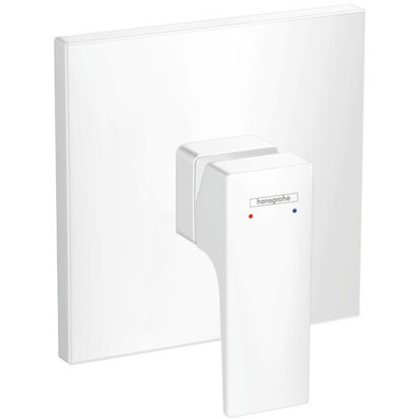 Set de finition pour mitigeur douche encastré, poignée manette blanc mat