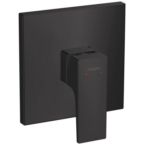 Set de finition pour mitigeur douche encastré, poignée manette noir mat