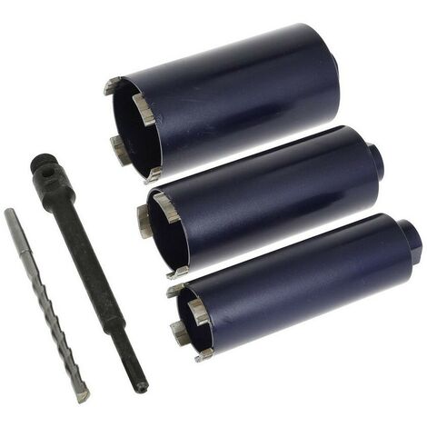 Set de forage à sec SDS Plus avec couronnes de forage diamantées à