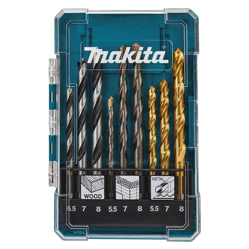Set de forets métal / maçonnerie / bois MAKITA D 71978 Kit de perçage 9 pièces