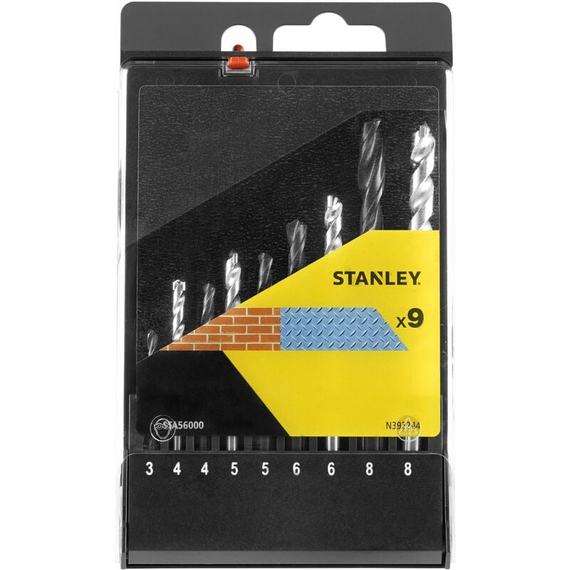 Stanley - Cassette avec 9 embouts combinés en métal hss-r STA56000-QZ