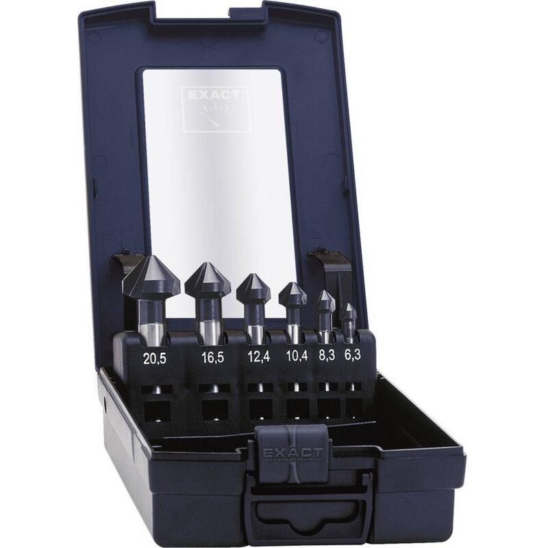 EXACT  - Set de fraises coniques hss 90&deg; hss 51157 6 pi&egrave;ces n/a &oslash; de per&ccedil;age:6,3 - 20,5 mm tige cylindrique C55831