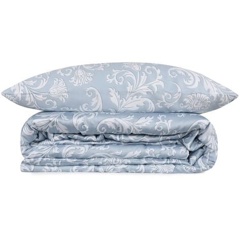 Set de funda nórdica + 1 funda de almohada   Azul
Blanco