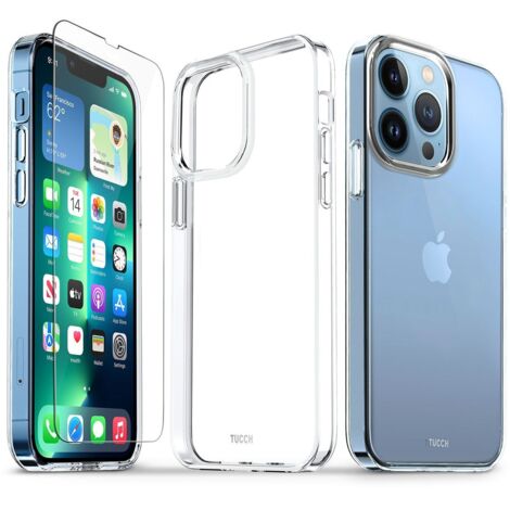 SET DE FUNDAS DE CRISTAL PARA APPLE IPHONE 12/12 PRO 6.1' TRANSPARENTE RÍGIDA Y RESISTENTE