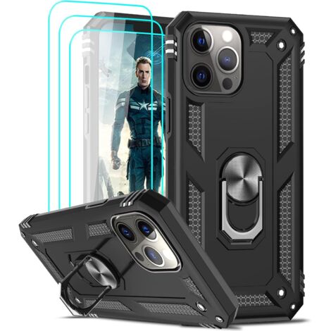 SET DE FUNDAS PARA APPLE IPHONE 13 PRO MAX BLACK ARMOR + 3X CRISTAL TEMPLADO