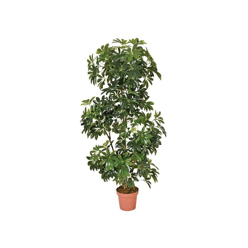 Plantawa Plante Artificielle Haute Cheflera Asiatique Élément Décoratif d'Intérieur ou Extérieur en Plastique 145cm
