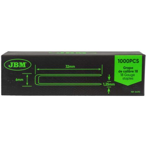 SET DE GRAPAS 32x6mm. DE CALIBRE 18 (1000 PIEZAS)  JBM54010