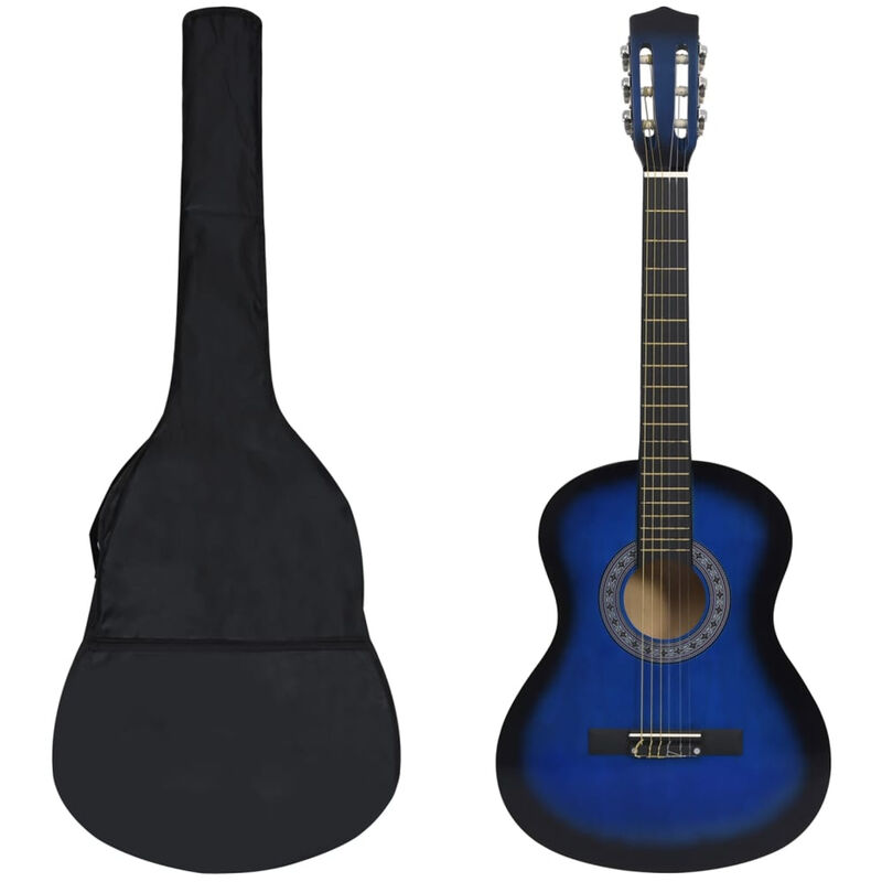 

Set de guitarra clasica ninos principiantes 8 pzas azul 3/4 36'