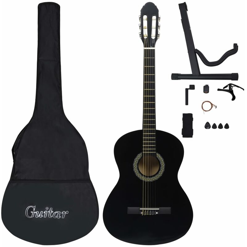 

Set de guitarra clasica para principiante 12 pzas negro 4/4 39'