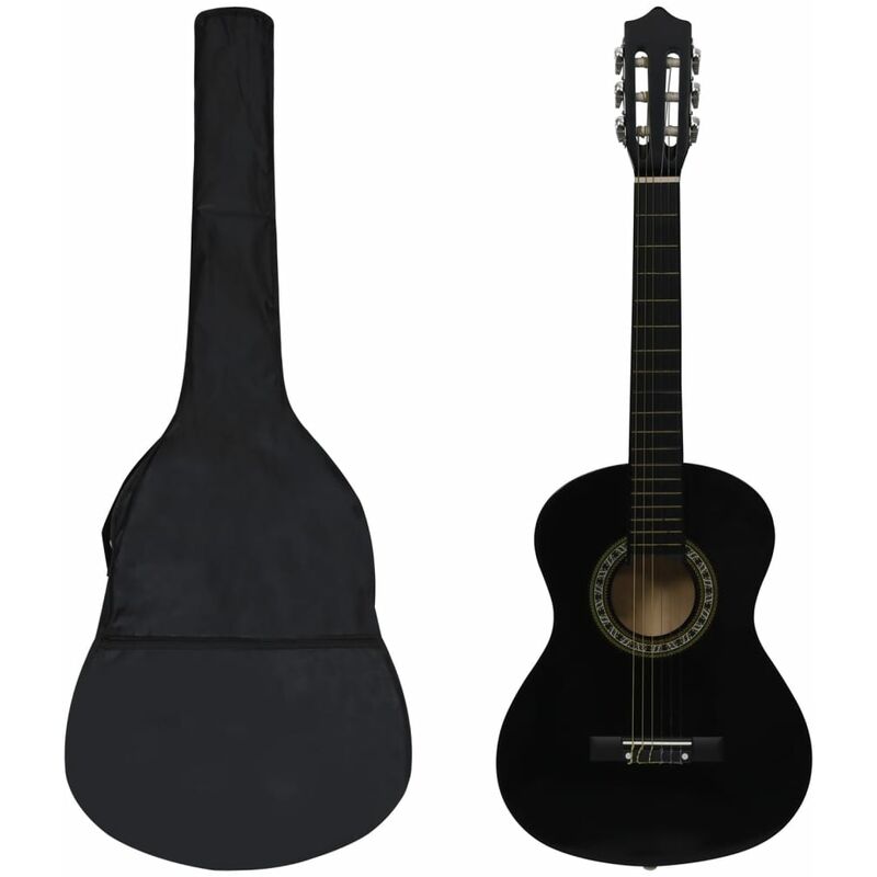 

vidaXL Set de guitarra clásica para principiantes 8 pzas negro 1/2 34'