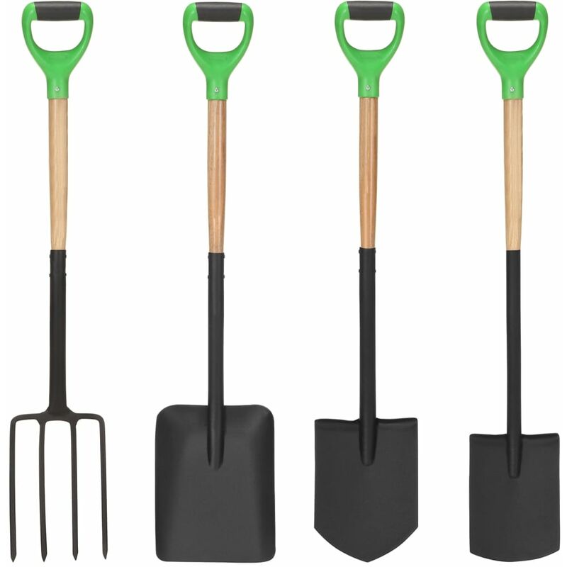 

Set de herramientas de jardín 4 pzas D agarre acero madera dura