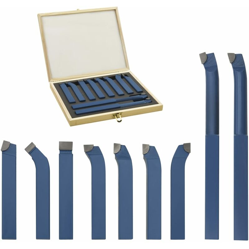 

Vidaxl - Set de Herramientas de Torneado de Carburo 11 Piezas P30 12x12 mm