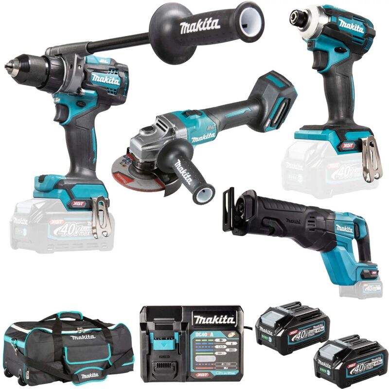 Makita - Juego de 4 máquinas 40 v max Li-Ion 4 Ah xgt (DF001G + GA005G + TD001G + JR001G) DK0126G401