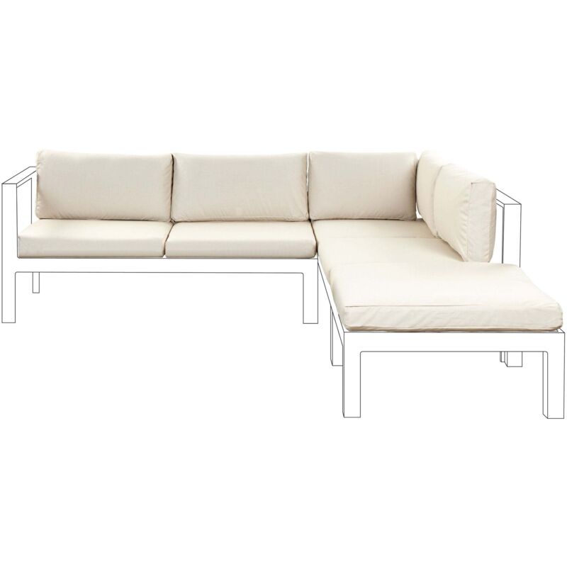 Beliani - Set de Housses de Coussin d'Extérieur en Polyester Beige Hydrofuge Résistant Messina