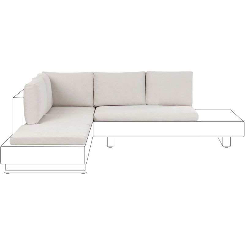 Beliani - Set de housses de Coussin Salon de Jardin Hydrofuge Protection uv en Polyester Blanc Cassé Lanciano