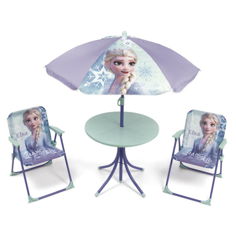 Set de jardin avec 1 table et 2 chaises et parasol DISNEY-La Reine des Neiges II - Multicolor