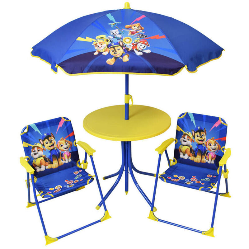 Set de jardin enfant - La Pat'Patrouille - table parasol et 2 chaises pliantes Set de jardin enfant - La Pat'Patrouille - table parasol et 2 chaises pliantes