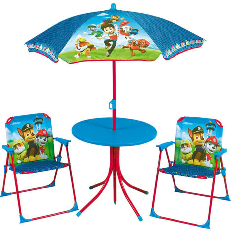 Set de jardin enfant - Pat'Patrouille - table parasol et 2 chaises pliantes - Multicolor