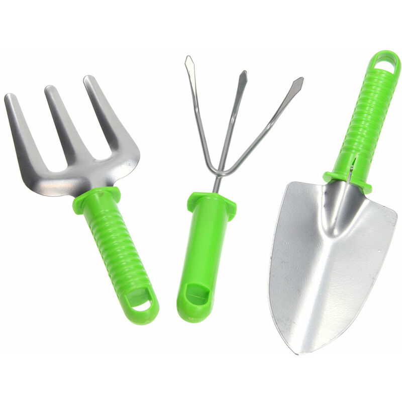 Lifetime - Set 3 Pieces Gardening Tools Rake Shovel Handle Garden Maintenance