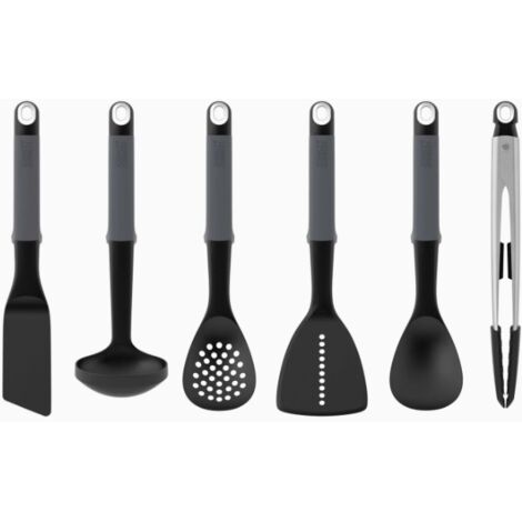 Set de Karussell de graue Utensilien Joseph Joseph Elevate de 6-teiliges Set mit Zange, ergonomisch gestaltet und funktionell, ideal für moderne Küchen, hitzebeständig Farbe grau