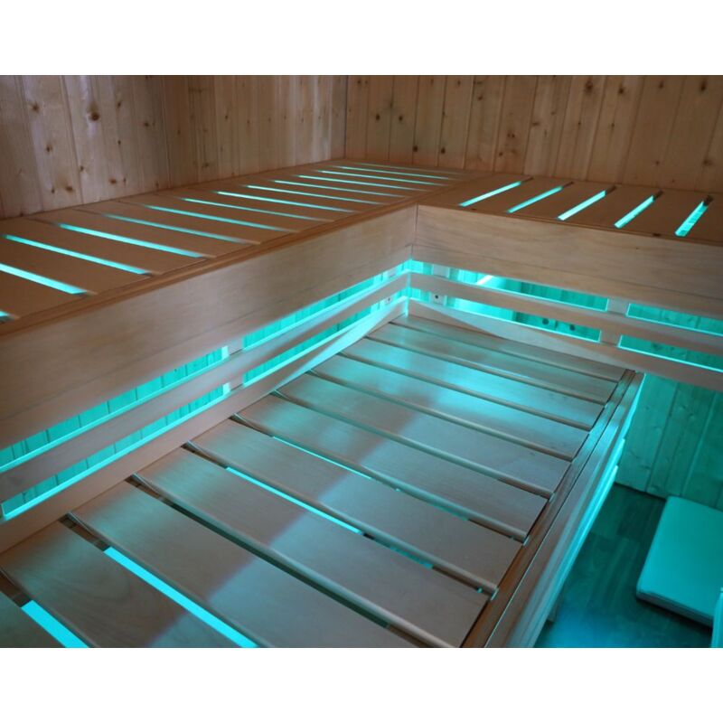 Set de lampes rgb Karibu pour l'éclairage sous la banquette du sauna 4 x 750 mm