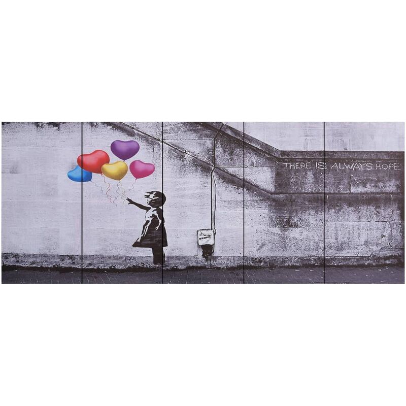

vidaXL Set de lona para pared globos y niño multicolor 200x80 cm - Multicolor
