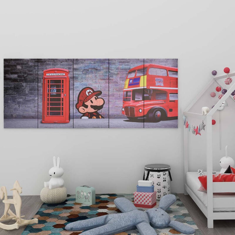 

Happyshopping - Set de lona para pared London multicolor 200x80 cm