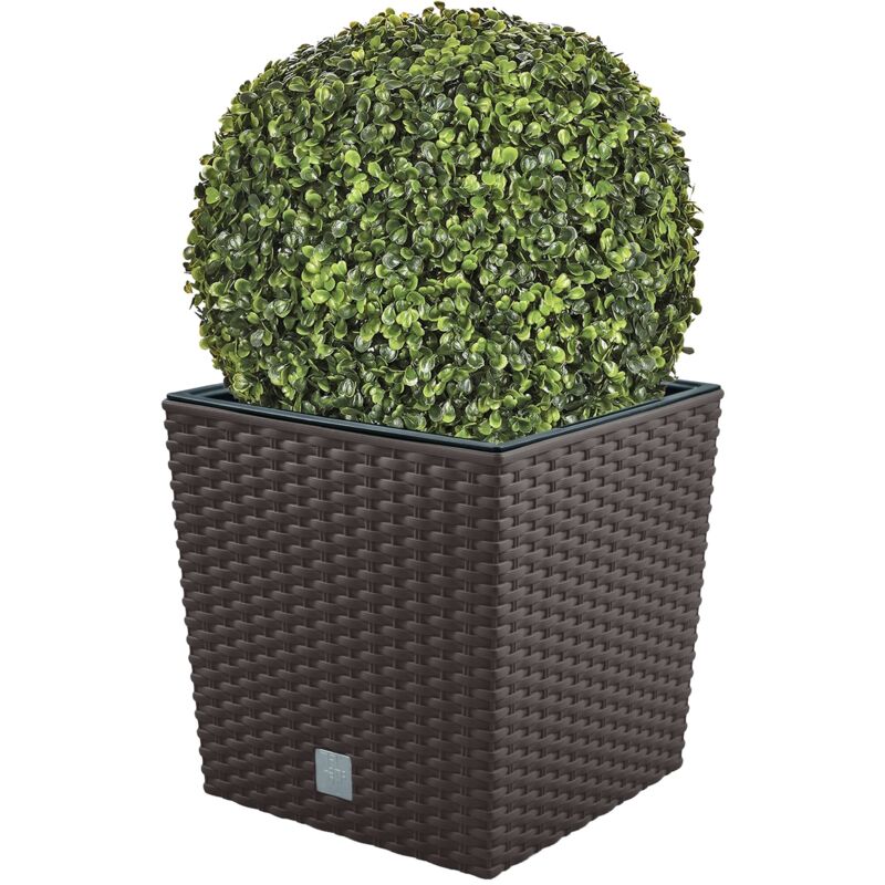 

Set de Maceta Rato 32 litros con cubilete para plantar en color chocolate 33 x 33 x 33 cm + Bola de boj diámetro 36 cm