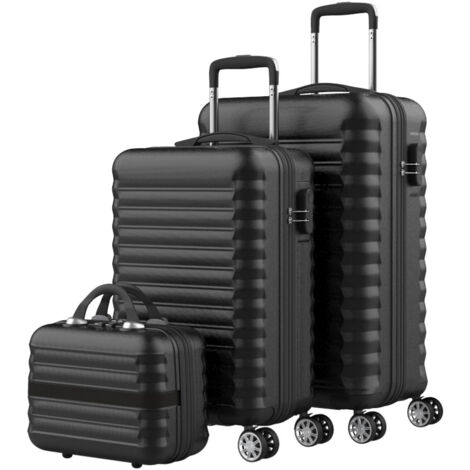 Set de maletas 3 piezas negro upfly 53cm,63c y,31cm 1200497 numada