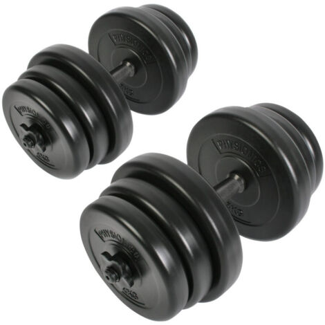 SET DE MANCUERNAS MODULARES CON BARRA FITNESS GYM CURL PERFECTO -kg. 25-