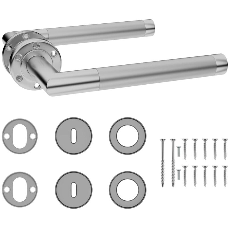

Set de manilla de puerta con pestillo BB acero inoxidable - Plateado