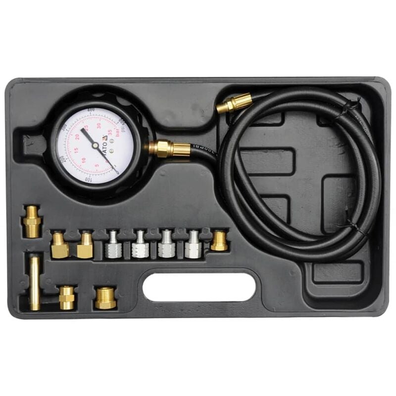 

Set de medidor de presión de aceite 12 piezas metal YT-73030 - Negro