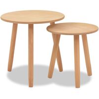 Set de mesas auxiliares 2 unidades. madera maciza de pino marrón