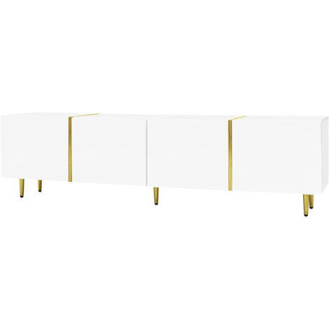 Set de meuble et table de salon moderne en acajou blanc.