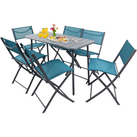 Set de meubles de jardin Sumila 0 Turquoise