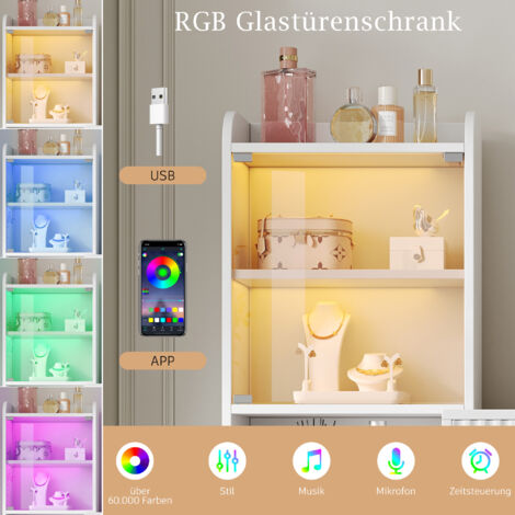 Set de meubles de maquillage, composé d’un miroir LED à trois couleurs. Il comprend quatre tiroirs. 100 x 40 x 125 cm (sans tabourets).