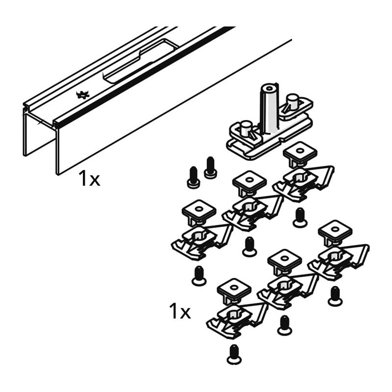 Hawa - Set de montage pour rail de roulement junior 80/b-pocket