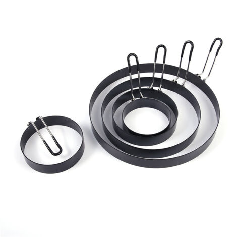 Set de moules ronds pour œufs et crêpes en acier inoxydable, ensemble complet