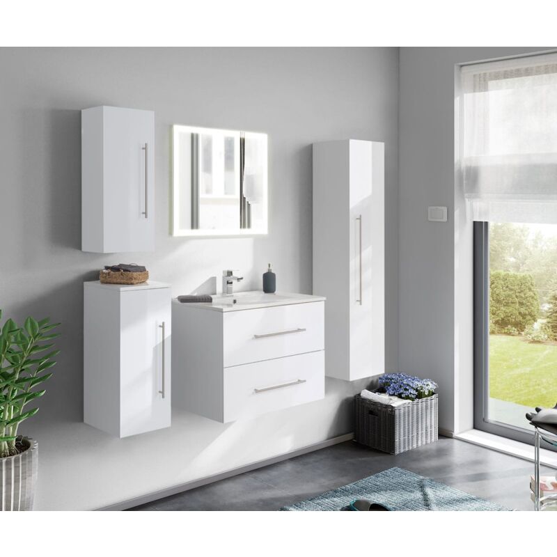 

Set de mueble de baño Firenze 75 5 (5 part./A) incl. Espejo-LED Blanco brillante
