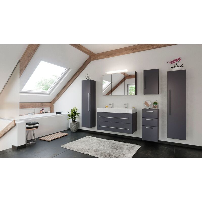 

Set de mueble de baño NOVA 100cm 6 partes Antracita satinado