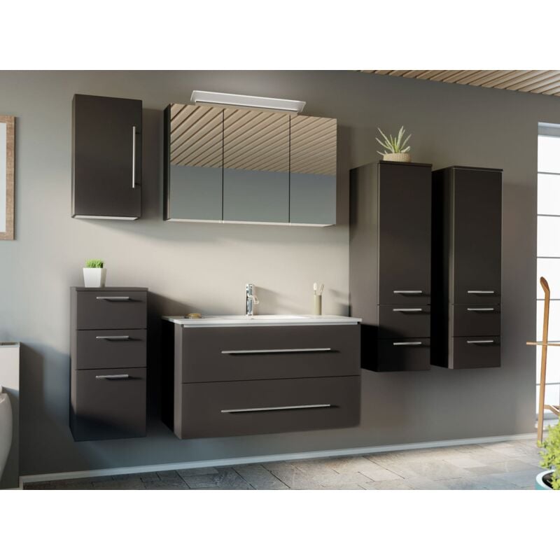 

Set de mueble de baño OPTIMO 100cm (6 partes) Antracita satinado