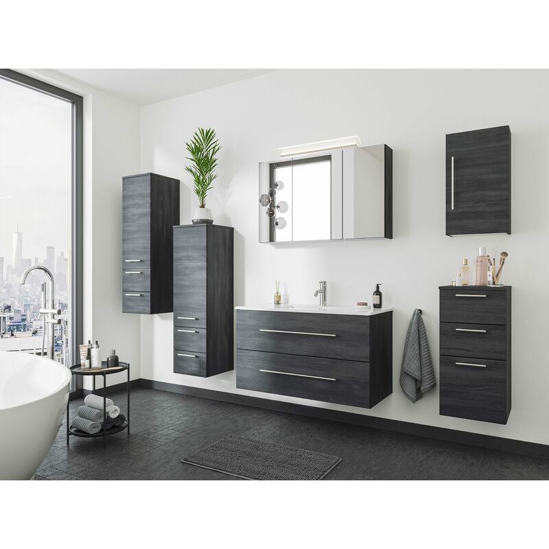 

Set de mueble de baño OPTIMO 100cm (6 partes) Gris grafito